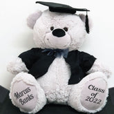 40cm Silver Bear Graduation Gift with Message on Feet