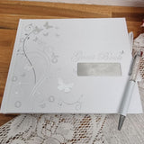 Personalised Guest Book White with Butterflys 50th Birthday 22x19.5cm