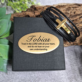 Gold Cross Stacked Bracelet Gift Box – Custom Message
