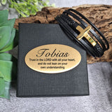 Gold Cross Stacked Bracelet Gift Box – Custom Message