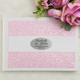 Personalised White Pink Pebble Anniversary Guest Book with Custom Plaque