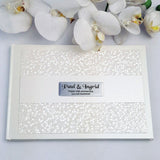 Personalised Cream Pebble Anniversary Guest Book with Custom Plaque