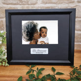 Personalised New Baby 6x4 Black Timber Photo Frame with Message Plaque