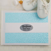 Personalised Baptism White & Blue Pebble Guest Book with Custom Plaque