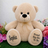 Personalised 40cm Beige Bear Big Sister Message on Feet
