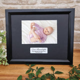 Personalised Christening 6x4 Black Timber Photo Frame with Message Plaque