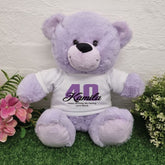 Lavender Bear 30cm 40th Birthday with Message on Shirt