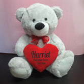 Silver Bear 40cm Get Well Soon with Message on Heart