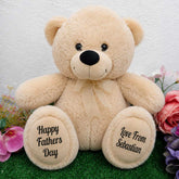 Beige Bear 40cm Fathers Day Personalised on Feet