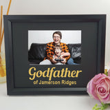 Personalised godfather 6x4 landscape black photo frame with glitter vinyl message – image 1