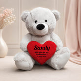 40cm Silver Bear for Godmother with Personalised Heart Message