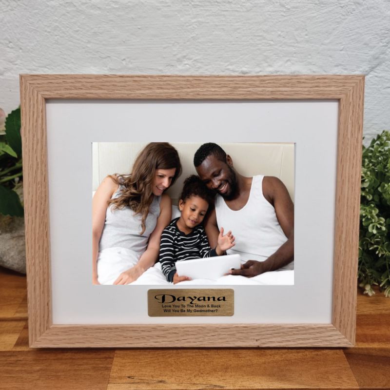 Personalised Natural Timber Photo Frame for Godmother
