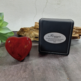 Memorial Heart Red Wood Urn 70mm Pet Urn with Plaque
