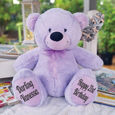 Lavender Bear 40cm – 21st Birthday Personalised Message on Feet