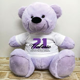 Personalised 40cm Lavender Bear 21st Birthday