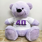 Personalised 40cm Lavender Bear 40th Birthday Message on Shirt