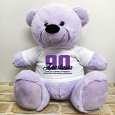 Lavender Bear 40cm – Personalised 90th Birthday Message on Shirt
