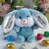 Personalised 23cm Easter Bunny Billy Blue with Message on Ears
