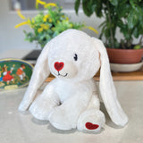 Christening White Bunny Love Plush 22cm with Personalised Ears