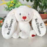 Birthday White Bunny Love Plush 22cm with Personalised Ears