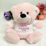 New Baby Birth Details – 23cm Light Pink Personalised Teddy Bear