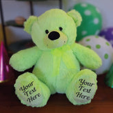 Lime Bear 30cm Custom Message Personalised on Feet