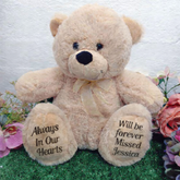 Memorial Gift Bear 30cm Beige with Message on Feet