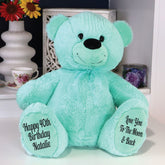 40cm Mint Bear 40th Birthday Personalised Message on Feet