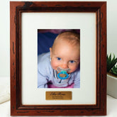 Naming Day Personalised Mahogany Timber Photo Frame