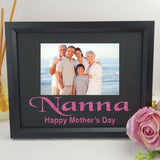Personalised nanna 6x4 landscape black photo frame with glitter vinyl message – image 2