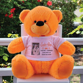 Personalised Memorial 40cm Orange Teddy Bear with Photo Shirt