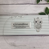 Personalised Suncatcher - Owl with Diamonte Gems for Grandma