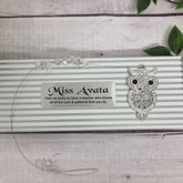 Personalised Owl with Diamonte Suncatcher – Teacher