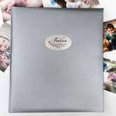 Silver Glamour Album 500 Photos Baptism Plaque Inscription