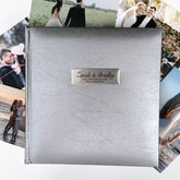Wedding Album Silver Glamour with Personalised Plaque