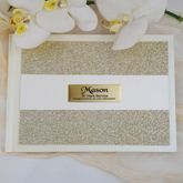 Personalised White Gold Glitter Guest Book A5 Retirement