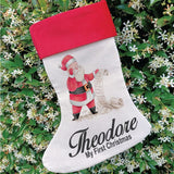 Christmas Stocking – Personalised Santa with Nice List Design