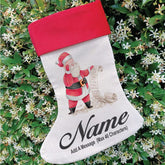 Christmas Stocking – Personalised Santa with Nice List Design