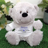 New Baby Birth Details β 23cm Silver Personalised Teddy Bear