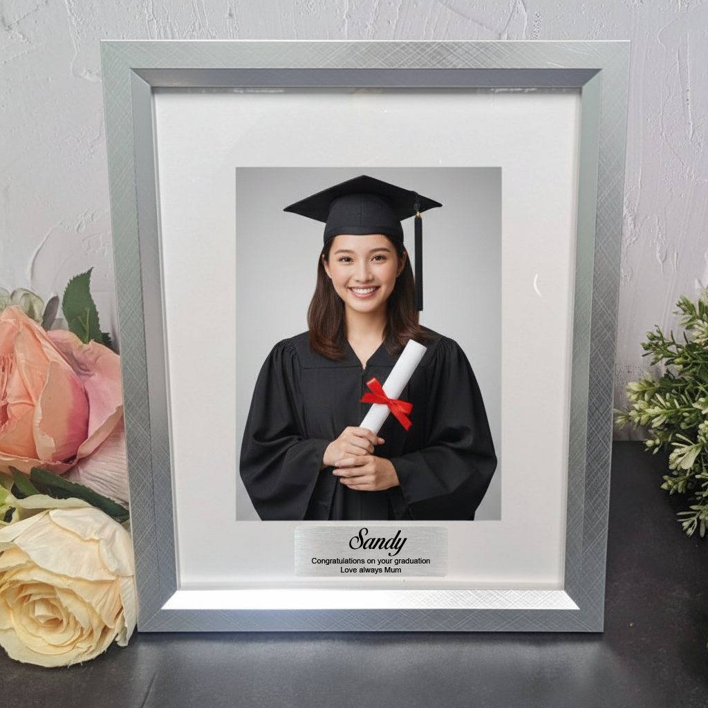 Personalised Mahogany Timber Graduation Photo Frame
