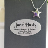 Personalised Star Memorial Cremation Ashes Necklace & Keepsake Gift Box