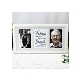 White Personalised Memorial Triple Photo Typography Frame