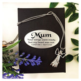 Angel Memorial Ashes Necklace with Personalised Plaque Gift Box