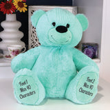 Personalised 40cm Mint Bear for 13th Birthday with Feet Message