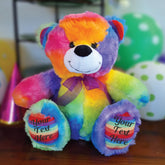 Custom Message Rainbow Bear 30cm Personalised on Feet
