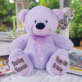 40cm Lavender Bear 18th Birthday with Message on Feet