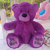 Purple Bear 30cm 18th Birthday Message on Feet