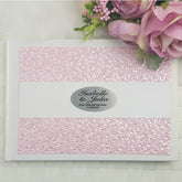 Personalised White Pink Pebble Wedding Guest Book with Custom Plaque