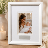White Photo Frame for Godparents with Personalised Plaque