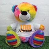Rainbow Bear 40cm – 100th Birthday Personalised Shirt
